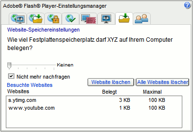 gespeicherte Flash-Cookies löschen