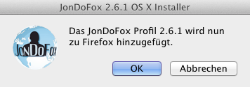 JonDoFox Profil hinzufügen