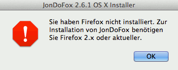 JonDoFox Installation beenden
