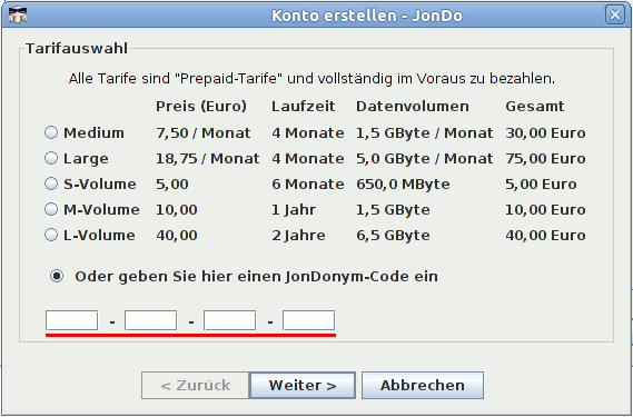 Account erzeugen