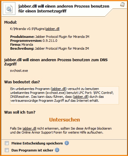 mit Firewall blockieren