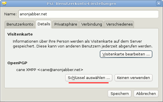 JonDonym Proxy Profil für Psi