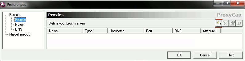 ProxyCap: Proxy anlegen